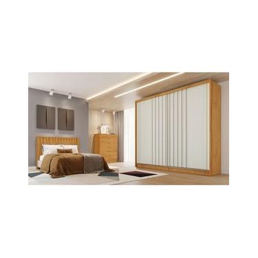 Imagem de Guarda-Roupa Europa Mademarques Córdoba, 2 portas de correr, 4 gavetas e 15 prateleiras – 226 cm de Largura