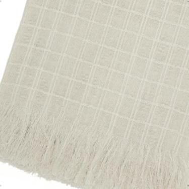 Imagem de Manta Decorativa para Sofá grande gigante Bege, 170x240 cm com Franjas