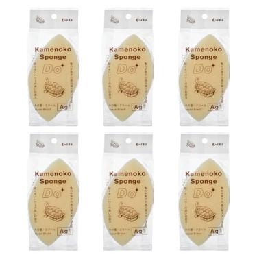 Imagem de Kamenoko Sponge Do - Conjunto de 6 - Creme - Folha - Esponjas de cozinha para limpar pratos e frigideiras - Resistente ao odor - Feito no Japão