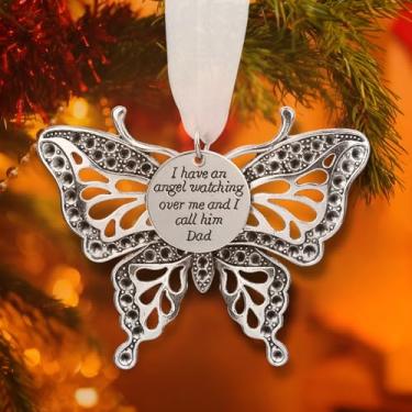 Imagem de Enfeites de decoração de Natal - asas de anjo/borboleta em memória de um ente querido presentes de simpatia para a perda do pai amado no céu lembrança