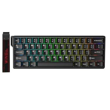 Imagem de Teclado Mecânico Gamer AULA WIN60 HE Preto com Switch Magnético de Alta Precisão 8kHz RGB e Layout US