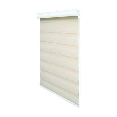Imagem de Persiana Rolo Duplo c/ Bandô Bege (L) 160 x 220 (A) Cortina Zebra Rain