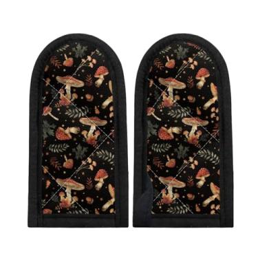 Imagem de Coldinair Suporte vintage de folhas de cogumelo com alça quente, panela de ferro fundido, frigideira, pegador de panela, alça de panelas de ferro fundido, capas de aderência, manga resistente ao calor