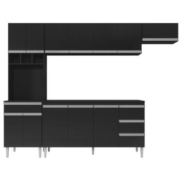 Imagem de Cozinha Modulada Completa Andréia 04 Peças com Balcão Gabinete 160cm P