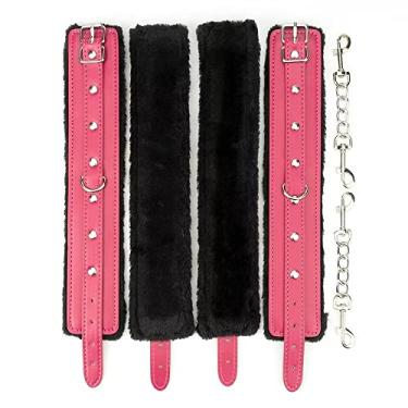 Imagem de BAFAFA Tiras de tornozelo, anel D, tornozeleira, tira ajustável, 2 pares de punhos acolchoados, punhos de perna/pesos no tornozelo Fu++ rry punho de pulso punhos de perna punhos de couro mão de pulso