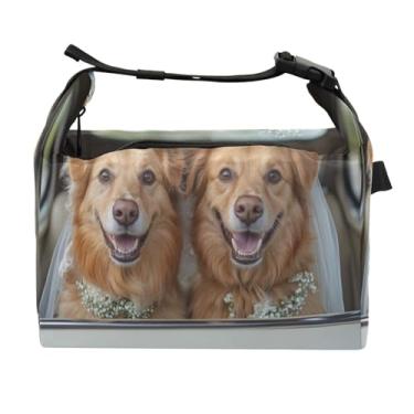 Imagem de STAYTOP Lancheira Happy Dog Getting Married com fivela de alça, lancheira isolada para meninos e meninas, lancheira térmica para trabalho escolar