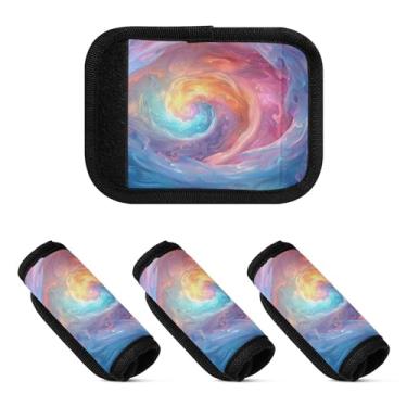 Imagem de Qilmy Pintura a Óleo Artística Vórtice Alça de Bagagem Embalagem 2 Identificadores de Bagagem Identificadores de Bagagem Capa de Punho Conforto Capa para Carrinho de Viagem Bolsa Mala Avião Acessórios