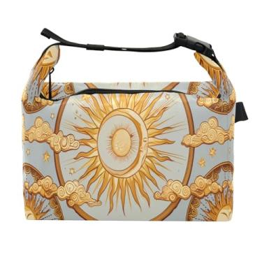 Imagem de Qilmy Lancheira de sol e lua, lancheira para mulheres e homens, lancheira isolada reutilizável, à prova de vazamento, lancheira fofa com alta capacidade para trabalho, piquenique, acampamento425