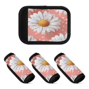 Imagem de Qilmy Linda margarida alça de bagagem, embalagem com 2 unidades, identificadores de bagagem, etiqueta confortável, alças para carrinho de bebê, mala de viagem, acessórios de viagem de avião326