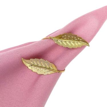 Imagem de Kit com 06 ou 12 Anel Porta Guardanapo Folha Dourada Mesa Posta(Kit com 6)