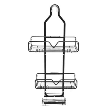 Imagem de AUNMAS Organizador de Chuveiro Suspenso, Caddy de Chuveiro Suspenso de Aço de Alto Carbono Com Ganchos Integrados e Armazenamento Multicamadas para Itens Essenciais de