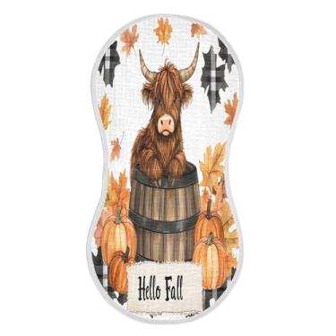 Imagem de xigua Conjunto de 2 panos fofos de musselina de vaca Highland para arrotos, panos super macios e absorventes, roupas de arroto de algodão para chá de presente para recém-nascidos, bebês meninas e