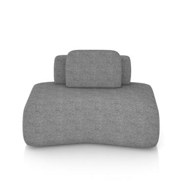 Imagem de Sofá Ilha Sala de Estar Dakota 174cm Modulado Encosto Almofada Solta Bouclê Rústico Cinza G33 - Gran Belo