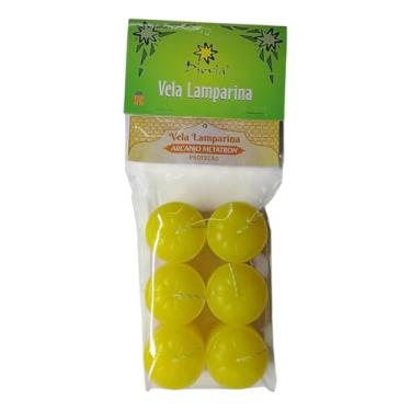 Imagem de Vela Lamparina Especial Djovia Amarela - Proteção 6 Unidades