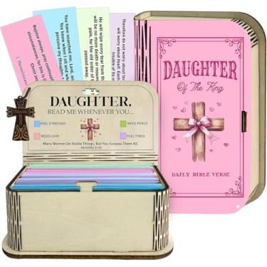 Imagem de Caixa de madeira feita à mão com versículos da Bíblia – Versículos diários da Bíblia, 150 peças, cartas de versículo das escrituras, caixa de oração cristã, incentivo diário positivo, presente