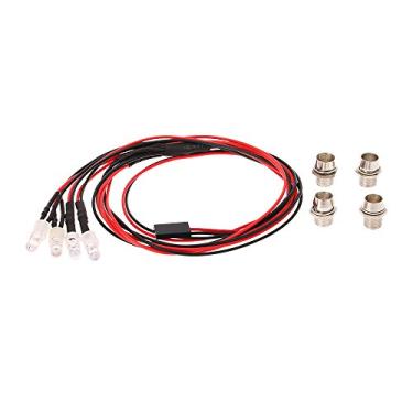 Imagem de Kit de 4 Luzes LED 2 Brancas Vermelhas para Carro RC 1 10 8 Redcat Tamiya Axial SCX10 D90 HPI