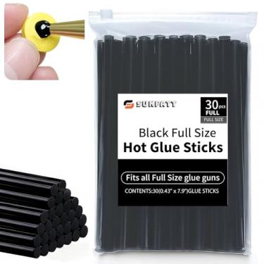 Imagem de SUNFATT Bastões de cola preta quente, (30 peças) bastões de cola de tamanho completo de 1 x 20 cm, perfeitos para pistola de cola quente, crie e cole facilmente artesanato em madeira, plástico, vidro