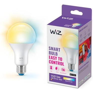 Imagem de WiZ Lâmpada inteligente, luz branca fria a quente E27, LED de escurecimento inteligente, WiFi conectado compatível com Alexa, Google Assistant e HomeKit, controle de aplicativo para sala de estar