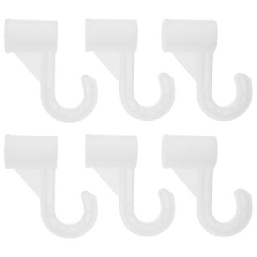 Imagem de DOITOOL 6 peças de suporte de haste de guarda-roupa, gancho de suporte de poste de armário multiuso para pendurar roupas, fácil instalação, suporte de haste de armário resistente para armazenamento de