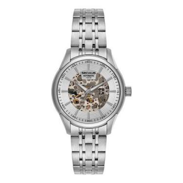 Imagem de Relógio Seculus Automático Skeleton 41mm 44304g0svna4 Casual Prateado 