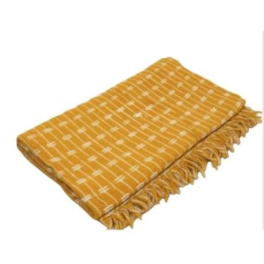 Imagem de Manta Para Sofá Cama Tijolinho Grande Gigante 2,40 x 1,80 Macia Algodão Capa Protetora- Revestimento Luxuoso e Confortável (Amarelo)