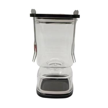 Imagem de KiBcsLic Pote em formato de ampulheta para picles e azeitonas com 2 garfos, recipiente multiuso para armazenamento a vácuo de alimentos, ideal para picles, Preto