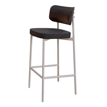 Imagem de Banqueta Alta Tecido Mesclado Alloa Est. Branca