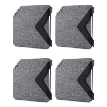 Imagem de Kit com 4 Mini Cadernos de 70 Folhas Pautadas com Fecho Magnético - Capa Cinza