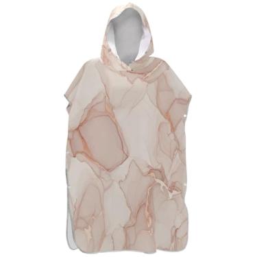 Imagem de Joisal Elegante poncho de surfe rosa mármore para adultos trocador de roupa de banho toalhas com capuz reutilizáveis para mulheres