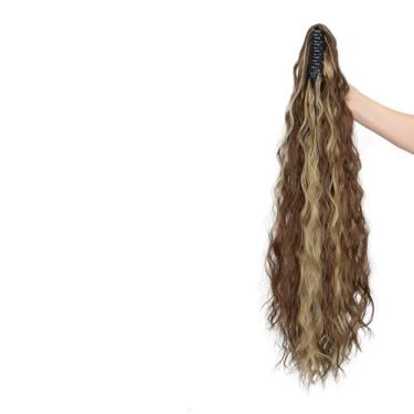 Imagem de Extensões de cabelo humano real para mulheres, extensões de cabelo encaracolado marrom com clipe macio em extensões de cabelo humano