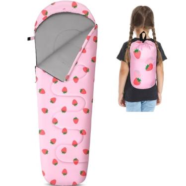 Imagem de FIOBEE Saco de dormir infantil para meninas e meninos, 3 estações, clima quente e frio, 5 °C - 16 °C, sacos de dormir com bolsa de mochila para viagem, caminhada, acampamento ao ar livre, equipamentos