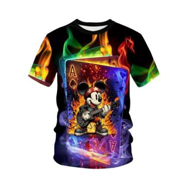 Imagem de Camiseta Masculina De Manga Curta Com Estampa Digital 3D Do Mickey Mou