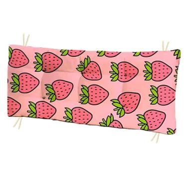 Imagem de Almofada Futon Grande 110x35 cm Estampada para Banco e Cadeira Almofada Decorativa Moderna para Sala Varanda e Jardim (Morango)