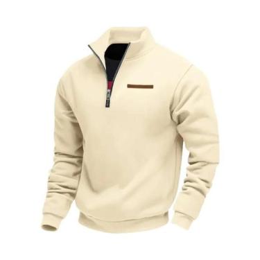 Imagem de Moletom Masculino De Fleece Com Manga Longa E Zíper Frontal, Confortáv