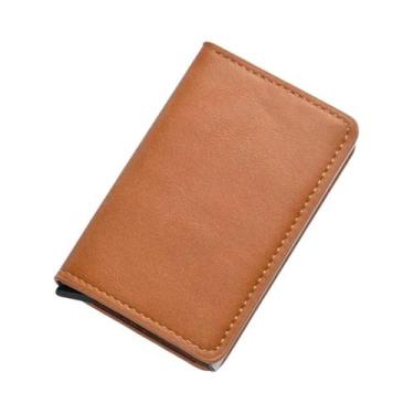 Imagem de Carteira Masculina Slim De Alumínio Com RFID, Porta-Cartões De Fibra D