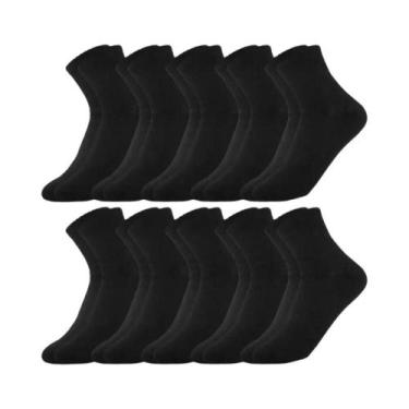 Imagem de 10 pares de meias masculinas de cano médio de algodão para todas as es
