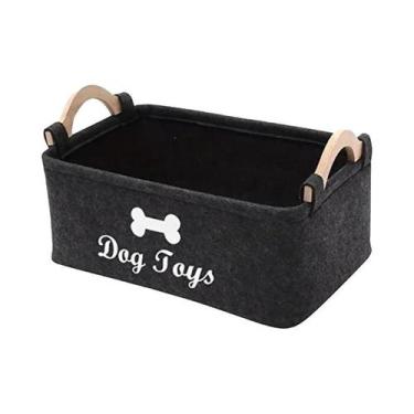 Imagem de Caixa De Brinquedos Para Cães, Cesta De Armazenamento Em Feltro Para A