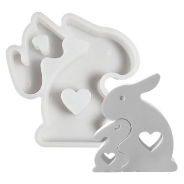 Imagem de Molde de coelhinho da Páscoa | Ferramenta de fundição de silicone, moldes de cimento para decoração de casa - para planejadores de festas, professores de arte, entusiastas de artesanato, oficinas de