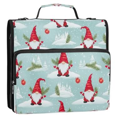 Imagem de Red Hats Bolsa organizadora de fichário com zíper e alça de ombro, bolsa de fichário de 3 anéis, 3 cm, pasta grande para portfólio com bolsos para escola, trabalho, viagem, armazenamento de documentos