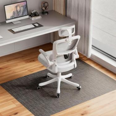 Imagem de Cadeira de escritório Mat Delamu para piso de madeira 90x120cm marrom