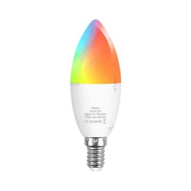 Imagem de Lâmpada LED Inteligente WiFi E27 E14 GU10 Regulável RGB CW Funciona Co