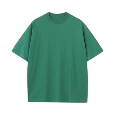 Imagem de Camiseta Masculina 100% Algodão Lisa M-5XL Para Academia, Esporte, Fit