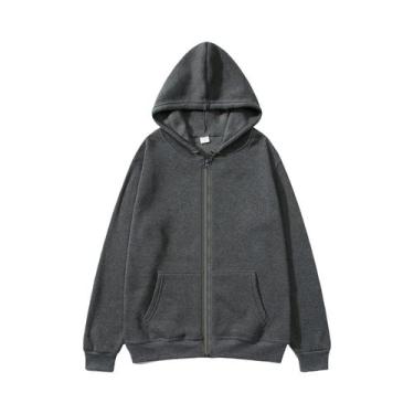 Imagem de Cardigan Feminino Com Capuz E Zíper, Jaqueta Casual Esportiva Em Cor S