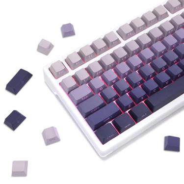 Imagem de YOUSUOMASTER Purple Gradient PBT Keycaps, Side Printed Keycap,133 Keys PBT Doubleshot Shine Through Keycaps, Cherry Profile Custom Key Caps for Mx Switches Mechanical Gaming Keyboards