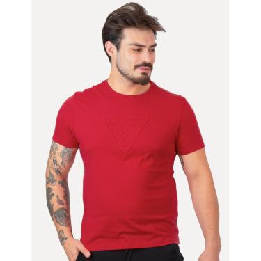 Imagem de Camiseta Guess Masculina Embossed Logo Vermelha-Masculino
