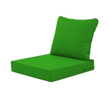 Imagem de Yadlan Almofadas de assento com conjunto de almofadas traseiras móveis de jardim, almofadas de assento impermeáveis ao ar livre para lounge, casa, carro, escritório, sofá, cadeiras Q 61 * 61 * 10 + 61