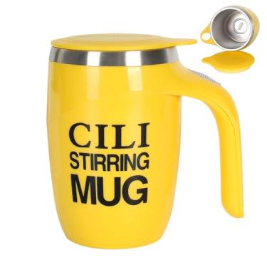 Imagem de Caneca de Café com Autoagitação Automática - Agitador de Bebidas em Copo,Copo Elétrico de Mistura com Agitador Magnético - Para Chá Leite, Chocolate, Café, Casa, Cozinha, Campismo