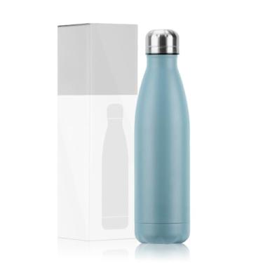 Imagem de Garrafa Térmica Inox 500ml Aço Inoxidável 304 - Para Academia, Esportes e Viagem, Mantém Bebida Gelada 24h(Azul Haz)