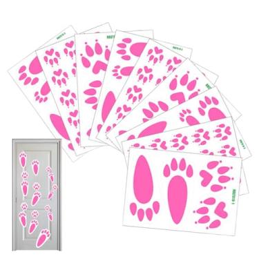 Imagem de Pegadas de Coelho da Páscoa | 9 Adesivos Decorativos de PVC Adesivo Dupla Face - Autocolantes de Pegadas de Pata de Coelho - para Vidro Espelho Porta Frigorífico Quarto Cozinha Sala Loja