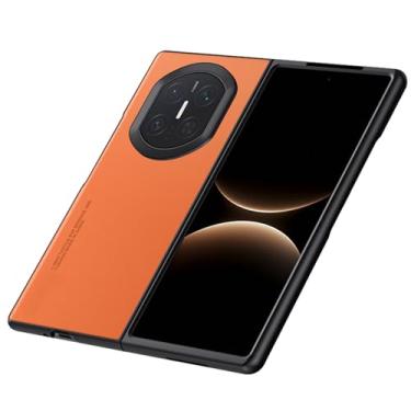 Imagem de LTLMYDAM Capa de couro para Huawei Mate X7, capa minimalista anti-impressão digital fina proteção contra choque capa de silicone borda macia antiderrapante, laranja, X7
